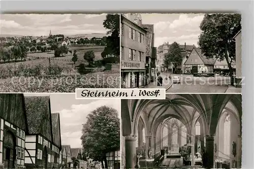 AK / Ansichtskarte Steinheim Westfalen Panorama Fachwerkhaeuser Kirche Inneres Kat. Steinheim