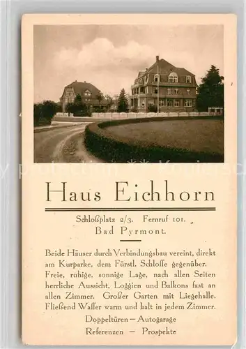 AK / Ansichtskarte Bad Pyrmont Haus Eichhorn Kat. Bad Pyrmont