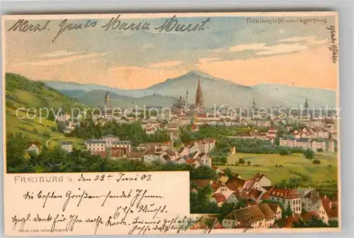 AK / Ansichtskarte Freiburg Breisgau Panorama vom Jaegerhaus Kat. Freiburg im Breisgau