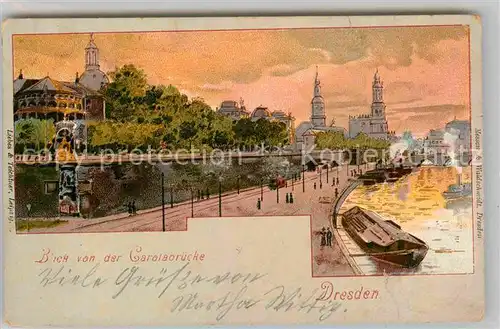 AK / Ansichtskarte Dresden Blick von der Carolabruecke Kat. Dresden Elbe