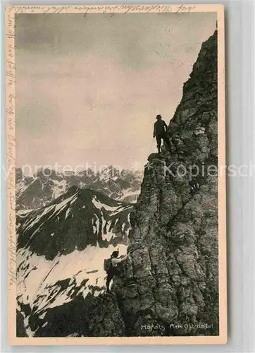 AK / Ansichtskarte Bergsteigen Klettern Hoefats Ostgipfel Allgaeuer Alpen  Kat. Bergsteigen