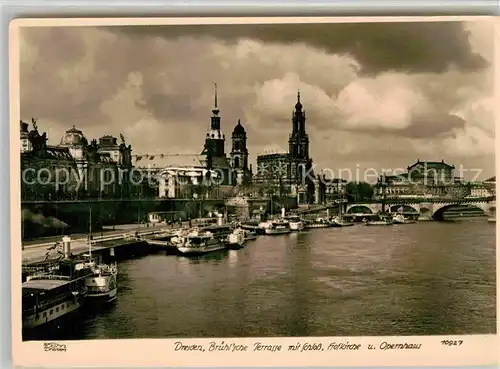 AK / Ansichtskarte Foto Hahn Nr. 10927 Dresden Bruehl sche Terrasse Schloss Hofkirche Opernhaus  Kat. Fotografie