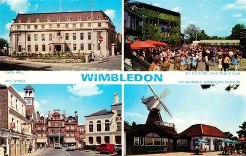 AK / Ansichtskarte Wimbledon Town Hall All England Lawn Tennis Club High Street The Windmill Kat. Merton