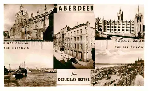 AK / Ansichtskarte Aberdeen City Kings College Douglas Hotel Marischal College Harbourg Sea Beach Kat. Aberdeen City