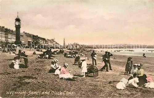 AK / Ansichtskarte Weymouth Dorset Sands and Clock Tower Kat. Weymouth and Portland