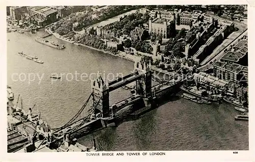 AK / Ansichtskarte London Tower Bridge and Tower of London Air view Kat. City of London