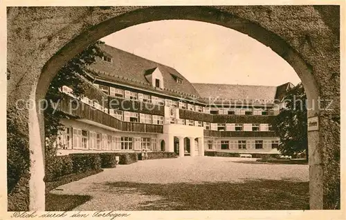 AK / Ansichtskarte Scheidegg Allgaeu Prinzregent Luitpold Kinderheilstaette Blick durch den Torbogen Kat. Scheidegg