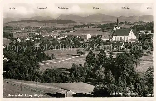 AK / Ansichtskarte Heimenkirch Gesamtansicht Stuiben Buralkopf Rindalphorn Kat. Heimenkirch