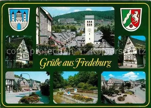 AK / Ansichtskarte Fredeburg Schmallenberg Fachwerkh?user Glockenturm