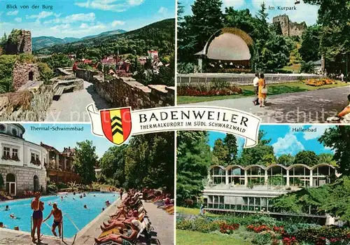 AK / Ansichtskarte Badenweiler Blick von der Burg Kurpark Hallenbad Thermalbad Kat. Badenweiler