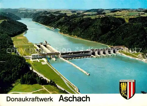 AK / Ansichtskarte Aschach Donau Donaukraftwerk Fliegeraufnahme Kat. Aschach an der Donau
