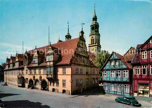 AK / Ansichtskarte Celle Niedersachsen Rathaus und Stadtkirche Kat. Celle