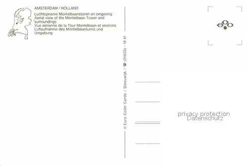 AK / Ansichtskarte Amsterdam Niederlande Fliegeraufnahme des Montelbaanturms und Umgebung Kat. Amsterdam