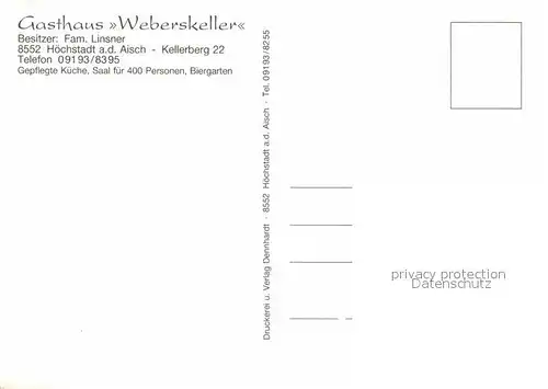 AK / Ansichtskarte Hoechstadt Aisch Gasthaus Weberskeller Kat. Hoechstadt a.d.Aisch
