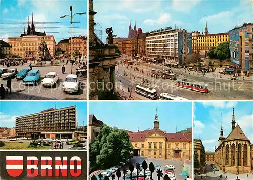 AK / Ansichtskarte Brno Bruenn Namesti 25. unora Hotel International Strassenbahn Kat. Brno