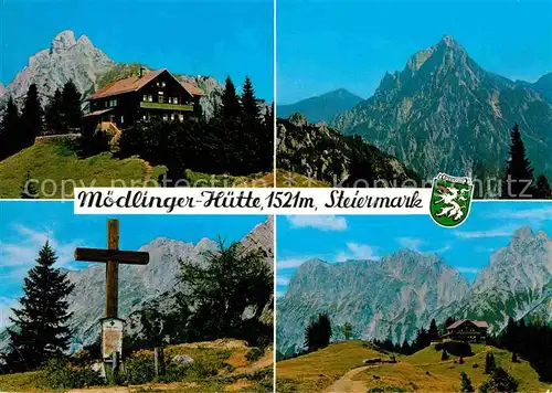 AK / Ansichtskarte Moedlingerhuette mit Reichenstein oedstein Heidenkreuz Gesaeuseberge