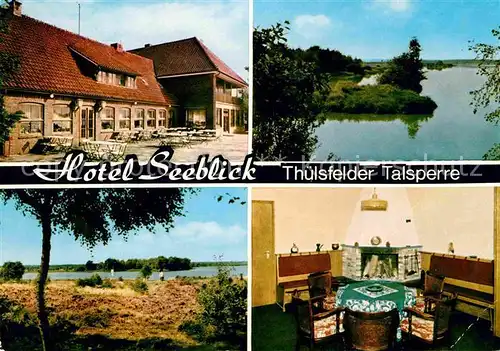 AK / Ansichtskarte Thuelsfelder Talsperre Hotel Seeblick Kaminzimmer Landschaftspanorama