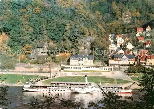 AK / Ansichtskarte Schmilka Blick ueber die Elbe Dampfer Kat. Bad Schandau