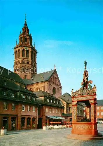 AK / Ansichtskarte Mainz Rhein Dom Marktbrunnen