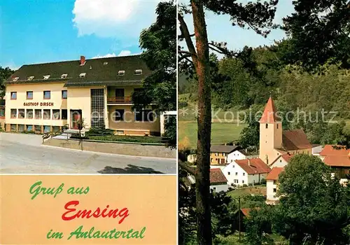 AK / Ansichtskarte Emsing Titting Oberbayern Gasthof Pension Dirsch Anlautertal Kirche Kat. Titting