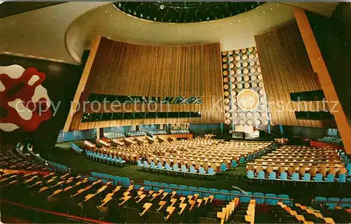 AK / Ansichtskarte Politik New York General Assembly Hall United Nations Headquarters  Kat. Politik