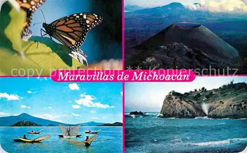 AK / Ansichtskarte Schmetterlinge Vulkan Cuatro Maravillas de Michocan Mexico Kat. Tiere