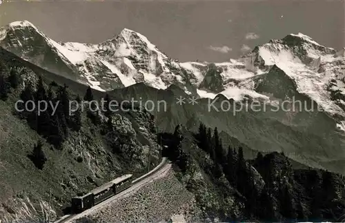 AK / Ansichtskarte Bergbahn Interlaken Schynige Platte Eiger Moench Jungfrau Kat. Bergbahn
