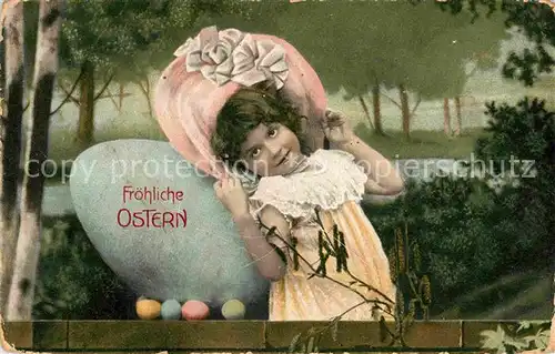 AK / Ansichtskarte Ostern Easter Paques Kind Ostereier Hutmode  Kat. Greetings