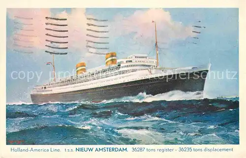 AK / Ansichtskarte Schiffe Ships Navires T.S.S. Nieuw Amsterdam 