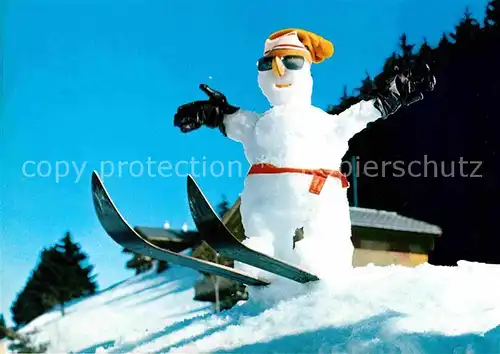 AK / Ansichtskarte Schneemann Ski Davos  Kat. Kinder