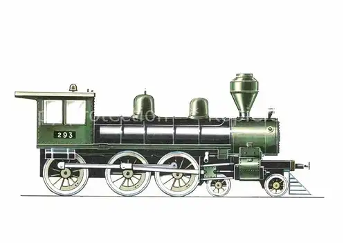 AK / Ansichtskarte Lokomotive Russland Dampflokomotive Nr. 293 ca. 1875 Zeichnung Swoboda  Kat. Eisenbahn