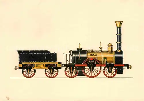 AK / Ansichtskarte Lokomotive Adler 1835 Zeichnung Swoboda  Kat. Eisenbahn