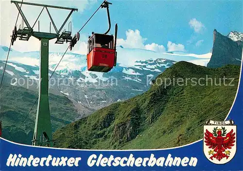AK / Ansichtskarte Seilbahn Hintertuxer Gletscherbahn Zillertal Grosser Kaserer Laermstange  Kat. Bahnen