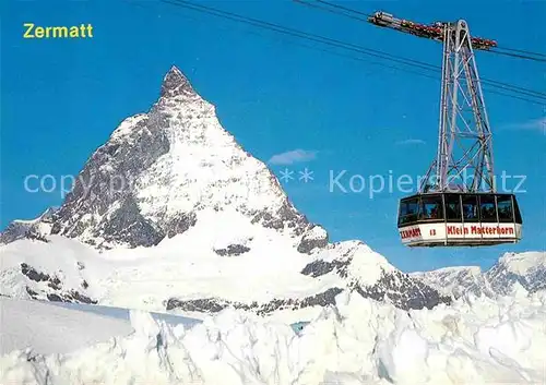 AK / Ansichtskarte Seilbahn Klein Matterhorn Zermatt  Kat. Bahnen