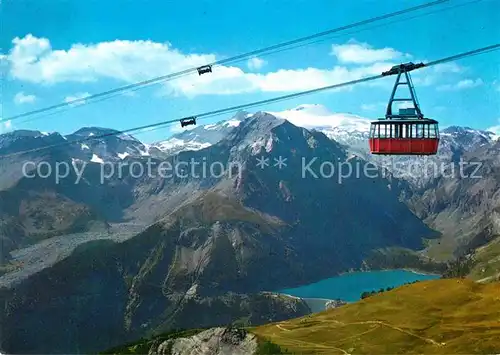 AK / Ansichtskarte Seilbahn Telepherique Cry d Err Bella Lui Crans Montana Lac de Zeuzier  Kat. Bahnen