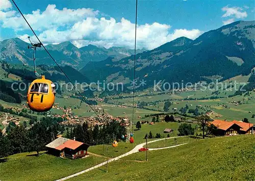 AK / Ansichtskarte Seilbahn Zweisimmen Rinderberg  Kat. Bahnen