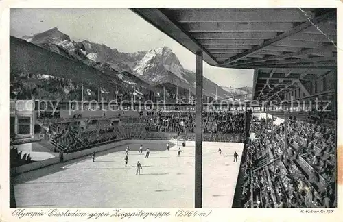 AK / Ansichtskarte Garmisch Partenkirchen Olympia Eisstadion Zugspitzgruppe  Kat. Garmisch Partenkirchen