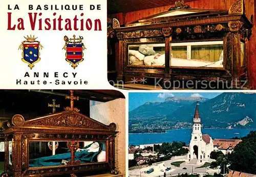 AK / Ansichtskarte Annecy Haute Savoie La Basilique de La Visitation Effigies de Saint Francois de Sales et Sainte Jeanne de Chantal Kat. Annecy