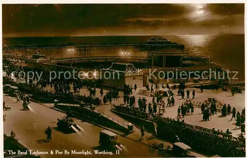 AK / Ansichtskarte Worthing West Sussex The Band Enclosure and Pier by Moonlight Kat. Worthing