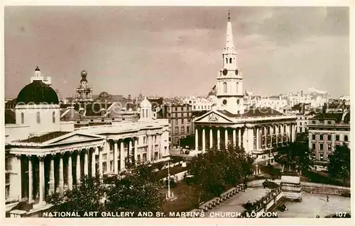 AK / Ansichtskarte London National Art Gallery and St Martins Church Kat. City of London