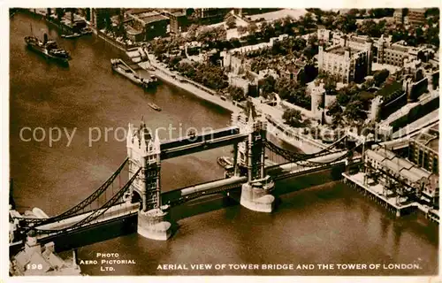 AK / Ansichtskarte London Tower Bridge and the Tower of London Air view Kat. City of London