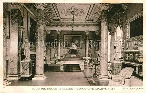 AK / Ansichtskarte Osborne Isle of Wight Osborne House Billiard Room State Apartments Kat. Isle of Wight