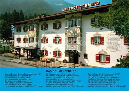 AK / Ansichtskarte Inzell Gasthaus Schmelz mit Schmelzerlied Kat. Inzell
