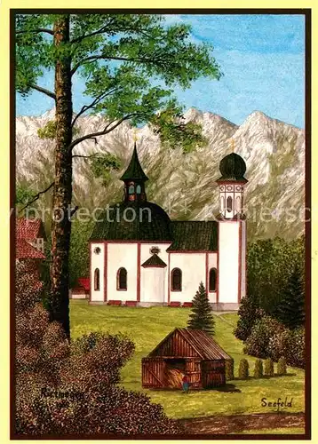 AK / Ansichtskarte Seefeld Tirol Seekirchl im Hochsommer Kuenstlerkarte  Kat. Seefeld in Tirol