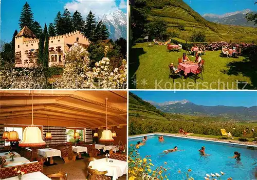 AK / Ansichtskarte Algund Merano Pension Schloss Plars Freibad Kat. Italien