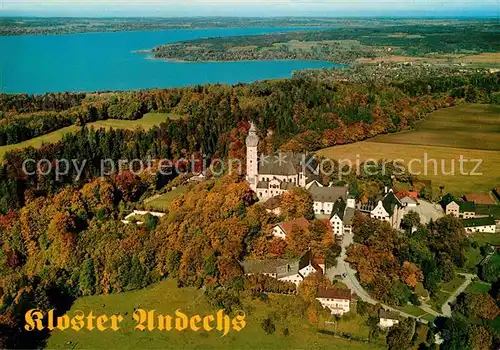 AK / Ansichtskarte Kloster Andechs Fliegeraufnahme mit Ammersee Kat. Andechs