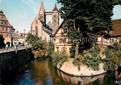 AK / Ansichtskarte Esslingen Neckar Partie am Wasser mit Stadtkirche Kat. Esslingen am Neckar