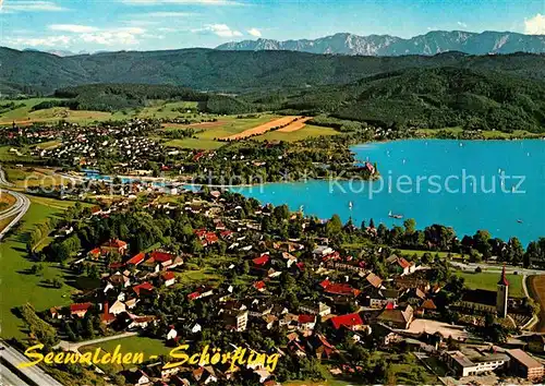 AK / Ansichtskarte Seewalchen Attersee mit Kammer Schoerfling und Hoellengebirge Fliegeraufnahme Kat. Seewalchen am Attersee