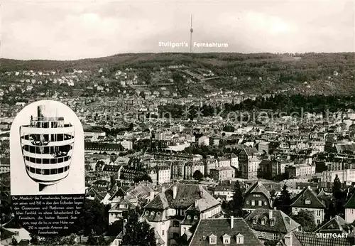 AK / Ansichtskarte Stuttgart Stadtbild mit Fernsehturm Kat. Stuttgart