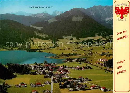 AK / Ansichtskarte Walchsee Tirol Sommer und Wintererholungsort Kaisergebirge Fliegeraufnahme Kat. Walchsee